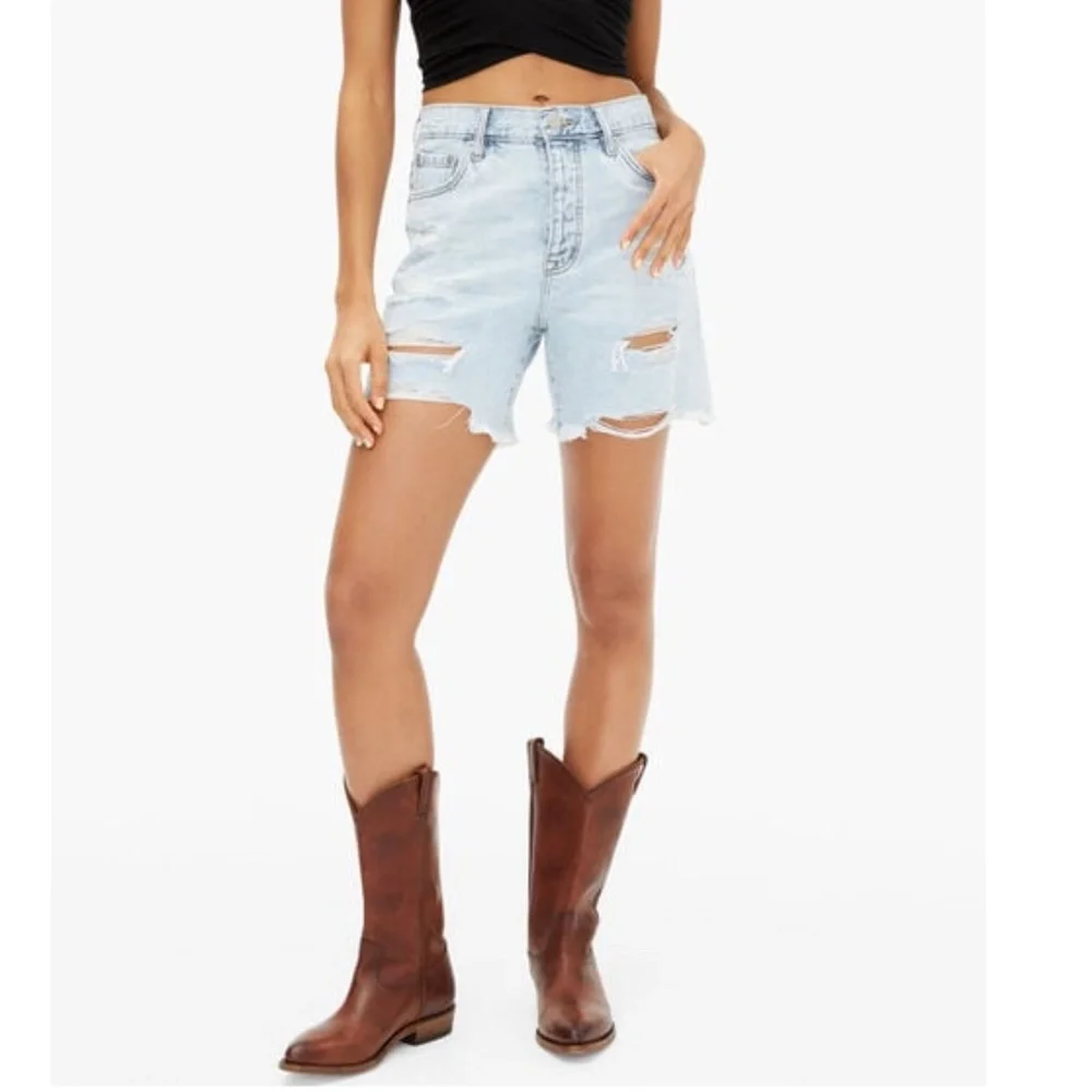 NWT Aeropostale 90's Baggy Hemp Denim Distressed Shorts